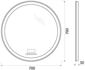 Зеркало с подсветкой BelBagno 70x70 bluetooth, цифровой термометр, радио SPC-RNG-700-LED-TCH-RAD Зеркало с подсветкой BelBagno 70x70 bluetooth, цифровой термометр, радио SPC-RNG-700-LED-TCH-RAD, 2