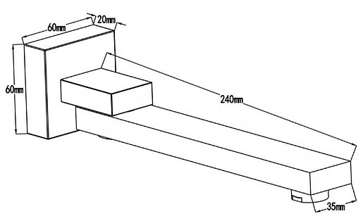 Излив для скрытого монтажа Swedbe Platta хром 5512