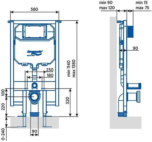 Инсталляция для подвесного унитаза Idrospania Menorca 40220