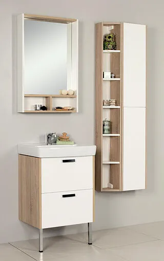 Шкаф-пенал подвесной открытый Aquaton Йорк 20 дуб сонома 1A171103YOB40