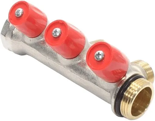 Коллектор регулирующий проходной 3 отвода красный 1&quot;в/н x ¾&quot;ек General Fittings 6300E7N1005R3A