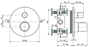 Термостат для 1 потребителя Ideal Standard Ceratherm T100 чёрный матовый A5813XG Термостат для 1 потребителя Ideal Standard Ceratherm T100 чёрный матовый A5813XG, 2