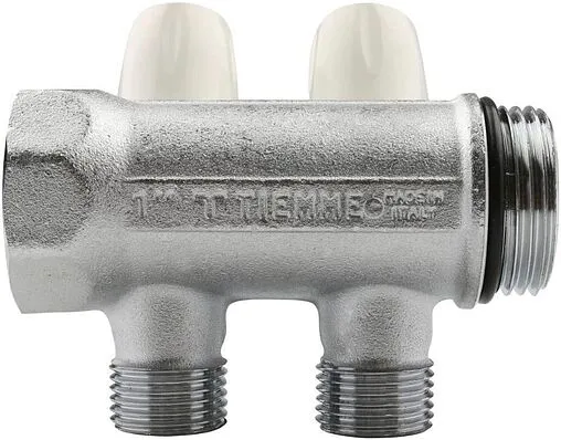 Коллектор регулирующий проходной 2 отвода 1&quot;в/н x ½&quot;н Tiemme MAXIMA 1860022