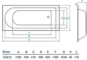Ванна акриловая Koller Pool Orion 170х70 Ванна акриловая Koller Pool Orion 170х70, 2