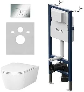 Комплект 6 в 1 Am.Pm Func FlashClean IS90151.8F1701 с кнопкой хром глянцевый, 1