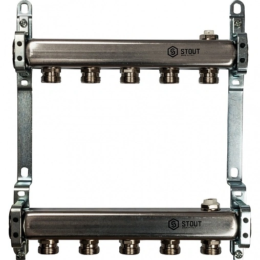 Группа коллекторная без расходомеров 5 отводов 1&quot;в/в x ¾&quot;ек Stout SMS 0923 000005