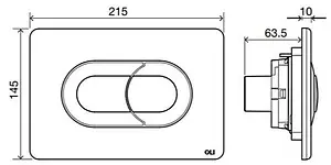 Клавиша смыва для унитаза OLI Salina 640081 белый глянцевый Клавиша смыва для унитаза OLI Salina 640081 белый глянцевый, 2