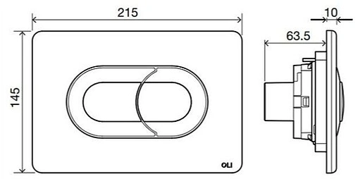 Клавиша смыва для унитаза OLI Salina 640081 белый глянцевый