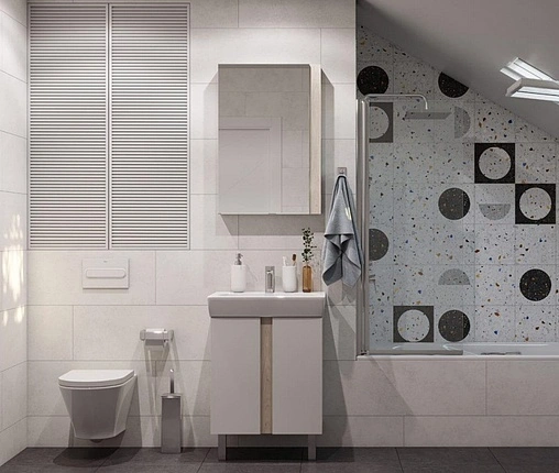 Шкаф-зеркало Aquaton Кантри 55 дуб верона 1A257702AHB20