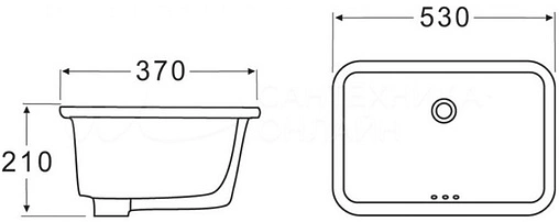 Раковина BelBagno 53 белый BB1006