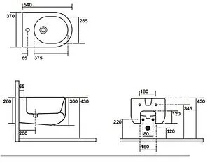 Биде подвесное Kerasan Flo белый 312301 Биде подвесное Kerasan Flo белый 312301, 2