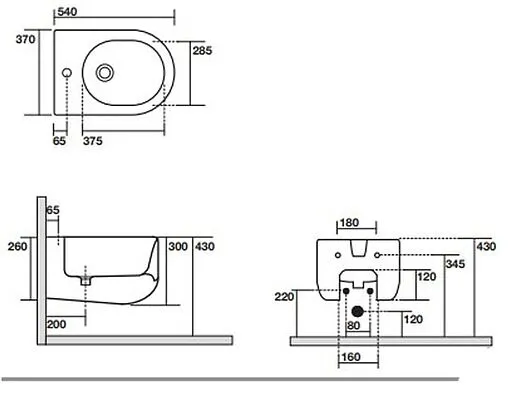 Биде подвесное Kerasan Flo белый 312301