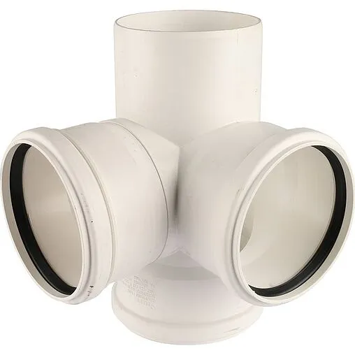 Крестовина двухплоскостная внутренняя бесшумная D=110x110x110мм Угол 87° Rehau Raupiano Plus 11215641003