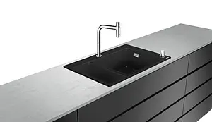 Мойка кухонная с встроенным смесителем Hansgrohe C51-F635-09 77x51 черный 43220000 Мойка кухонная с встроенным смесителем Hansgrohe C51-F635-09 77x51 черный 43220000, 5
