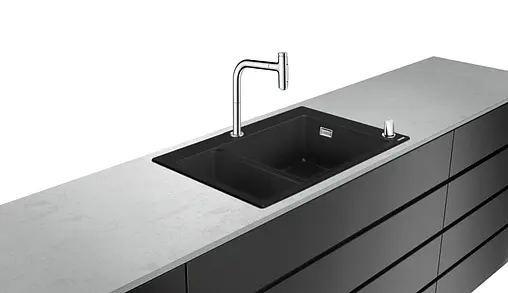 Мойка кухонная с встроенным смесителем Hansgrohe C51-F635-09 77x51 черный 43220000