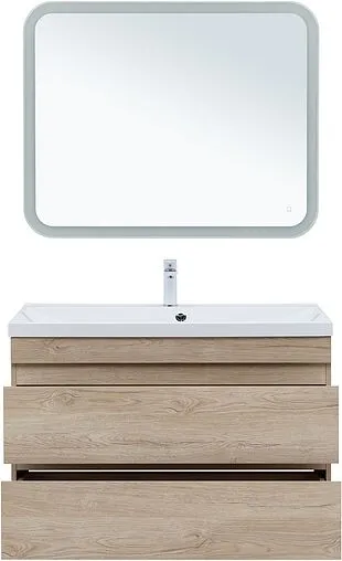 Тумба под умывальник подвесная Aquanet Нота New 100 дуб светлый 00334200