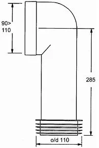 Патрубок для унитаза Mc Alpine 90° MRWC11 Патрубок для унитаза Mc Alpine 90° MRWC11, 2