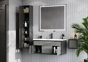 Шкаф-пенал подвесной Aquaton Уэльс 30 графит 1A267703WA6A0, 5