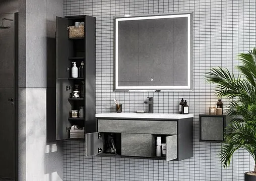 Шкаф-пенал подвесной Aquaton Уэльс 30 графит 1A267703WA6A0