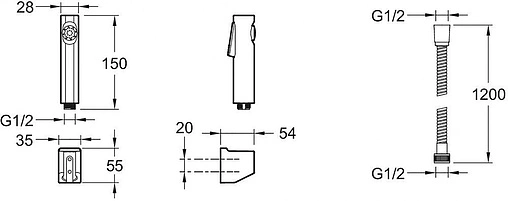 Гигиенический душ со смесителем Jacob Delafon Nateo хром E71253RU-CP