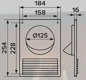 Решетка вентиляционная разъемная с сеткой ЭРА 1825 РУ, 2