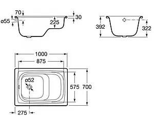Ванна стальная Roca Contesa Banaseo 100x70 белый 213100001, 2