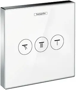 Вентиль переключающий на 3 потребителя Hansgrohe ShowerSelect Glass белый/хром 15736400, 1