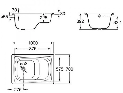 Ванна стальная Roca Contesa Banaseo 100x70 белый 213100001