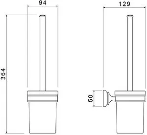Ёршик для унитаза Aquatek Классик хром AQ4510CR, 2