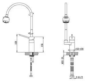 Смеситель для кухни с выдвижным изливом Timo Saona хром 2308F chrome, 2
