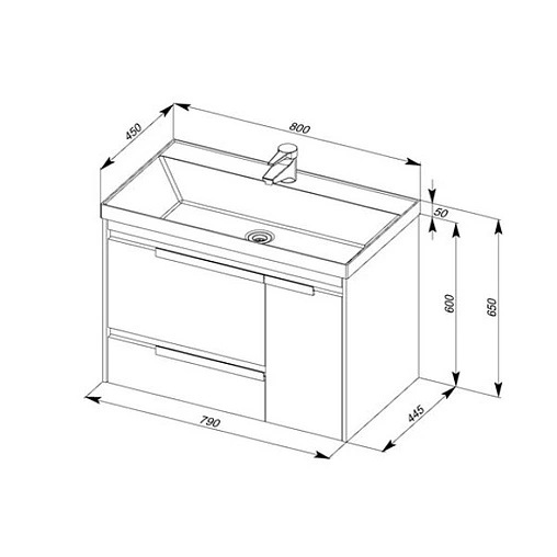 Раковина Aquanet Орлеан 80 белый 00179395