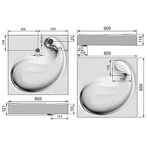Раковина Raval Buta 60 белый But.08.60/W, 2