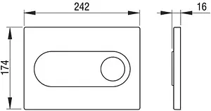 Клавиша смыва для унитаза Pestan Onyx 40006363 кнопки/белый, рамка/белый, 2