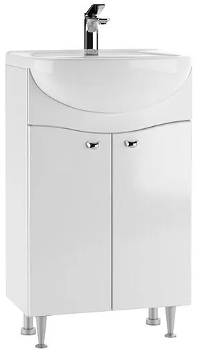 Тумба под умывальник напольная Айсберг Волна 55 белый DA1016T