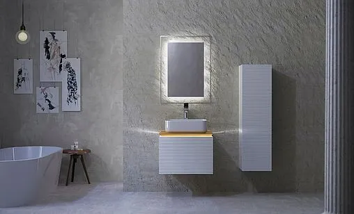 Тумба под умывальник подвесная Jorno Karat 60 белый Kar.01.60/P/W