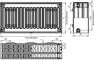 Радиатор стальной панельный Лидея Компакт ЛК 33 тип 33 300 x 1500 мм ЛК 33-315 Радиатор стальной панельный Лидея Компакт ЛК 33 тип 33 300 x 1500 мм ЛК 33-315, 2