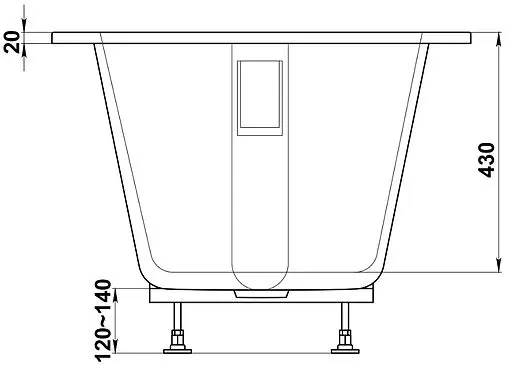 Ванна из искусственного камня Bas Марбея 170х75 белый ВА00022