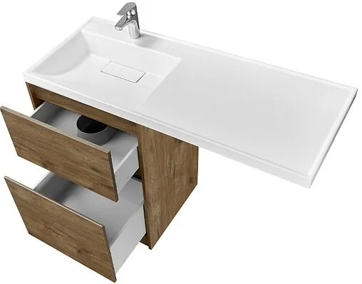 Тумба-умывальник напольная над стиральной машиной Aquaton Лондри 120 L дуб рустикальный 1A2669K1LHDR0+