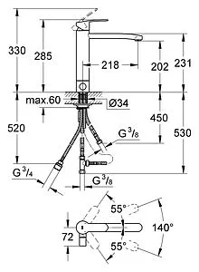 Смеситель для кухни Grohe Eurostyle Cosmopolitan хром 31153002, 2