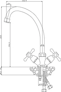 Смеситель для кухни Rossinka серый Y02-71-Gray Смеситель для кухни Rossinka серый Y02-71-Gray, 2