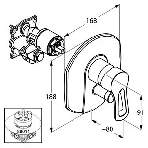Смеситель для ванны скрытого монтажа Kludi MX хром 336500562 Смеситель для ванны скрытого монтажа Kludi MX хром 336500562, 2