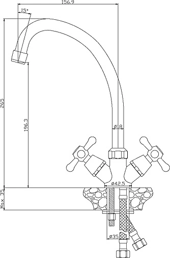 Смеситель для кухни Rossinka серый Y02-71-Gray