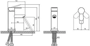 Смеситель для раковины Osgard Hugg никель 11013 Смеситель для раковины Osgard Hugg никель 11013, 2