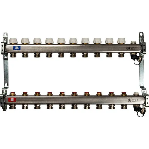Группа коллекторная без расходомеров 2 отвода 1&quot;в/в x ¾&quot;ек Stout SMS-0932-000002
