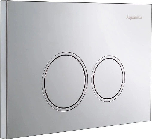 Клавиша смыва для унитаза Aquanika Basic R-type 01.02.19 кнопки/хром глянцевый, кольца/хром глянцевый
