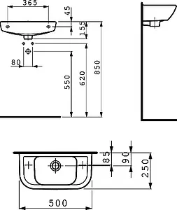 Раковина Laufen Pro 50 белый 8.1695.7.000.105.1, 2