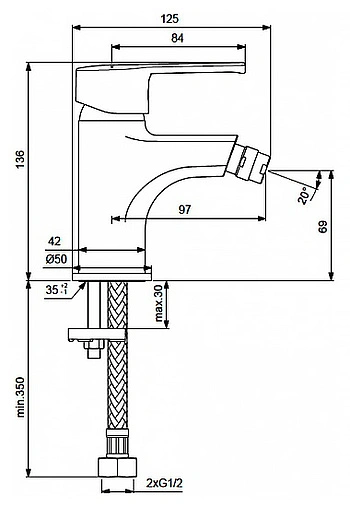 Смеситель для биде Vidima Uno хром BA236AA