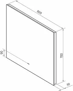 Зеркало с подсветкой Continent Trezhe Led 80x70 с бесконтактным сенсором белый ЗЛП315, 2
