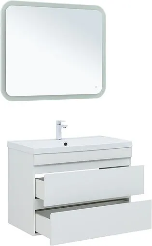 Тумба под умывальник подвесная Aquanet Нота New 90 белый глянец 00335419