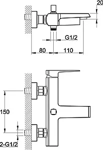 Смеситель для ванны BelBagno Arlie хром ARL-VASM-CRM Смеситель для ванны BelBagno Arlie хром ARL-VASM-CRM, 2